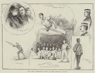 Het gymnastiekpersoneel van het leger in het People